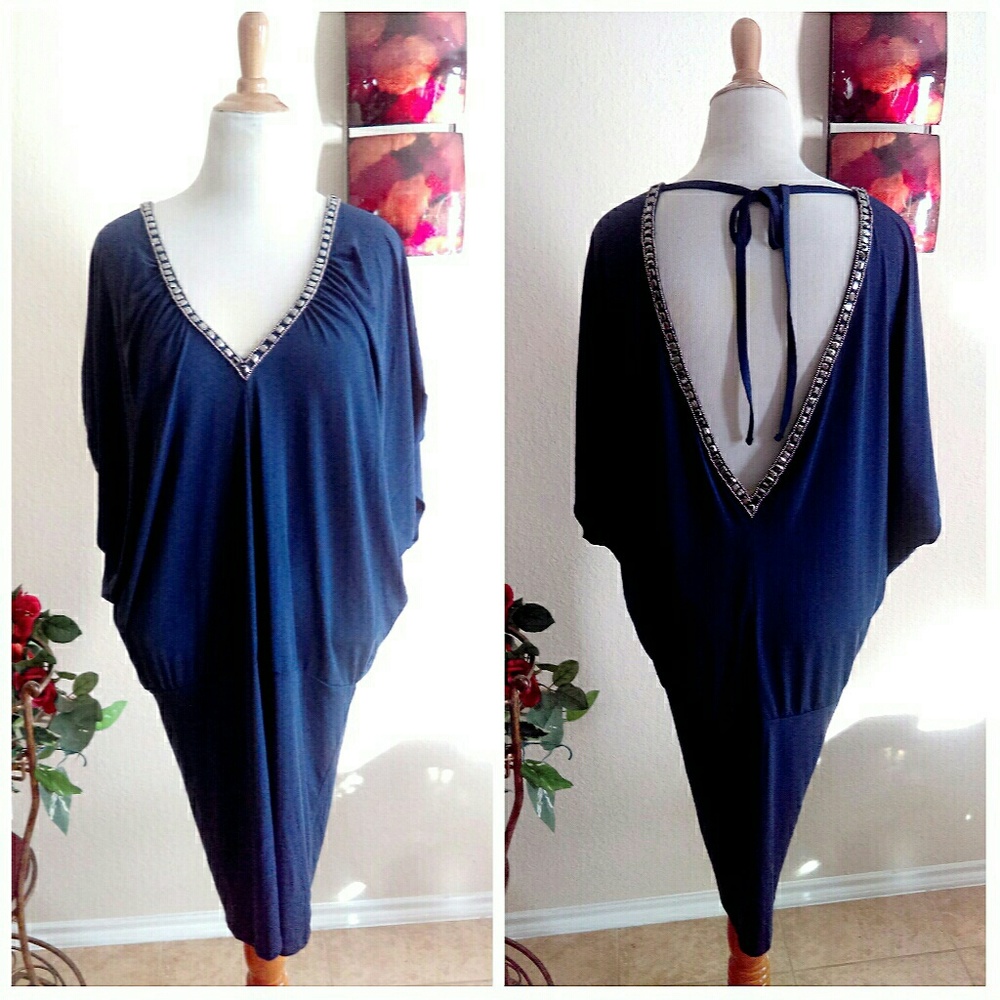 Tunic Dress with V Neck Front & Back